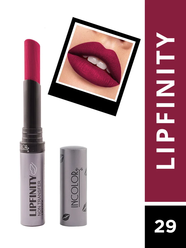 Incolor Lipfinity Non-Transfer Lipstick Shade 29 | Intense Matte Finish | Long-Lasting Wear | Smudge-Proof & Lightweight Texture | Hydrating Formula & Travel-Friendly Size