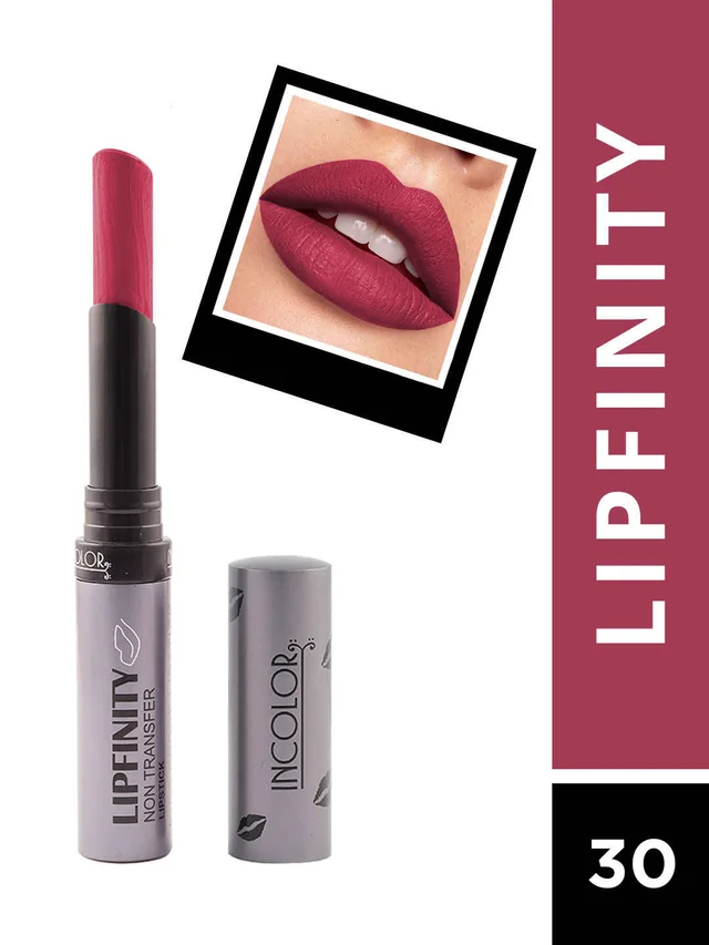 Incolor Lipfinity Non-Transfer Lipstick Shade 30 | Intense Matte Finish | Long-Lasting Wear | Smudge-Proof & Lightweight Texture | Hydrating Formula & Travel-Friendly Size