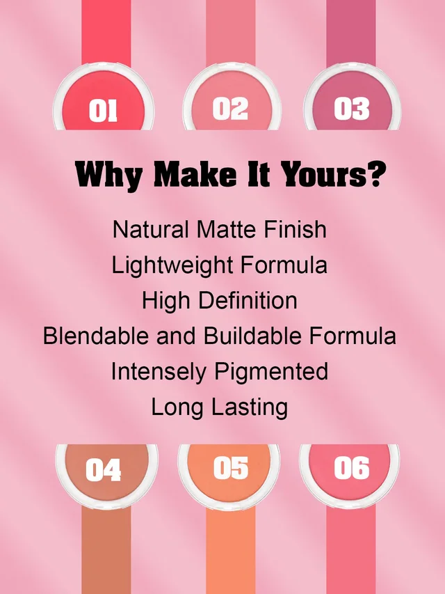 Incolor Long Lasting Matt Touch Blusher 5g Shade 04 | Smooth Matte Cheek Blush Powder, Lightweight, Blendable & Buildable Color for Long-Lasting Natural Finish