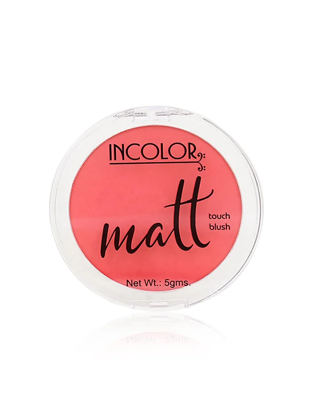 Incolor Long Lasting Matt Touch Blusher 5g Shade 01 | Matte Finish Blush, Long-Wear Cheek Color, Lightweight & Blendable, Natural Glow for All Skin Tones, Daily Makeup Essential