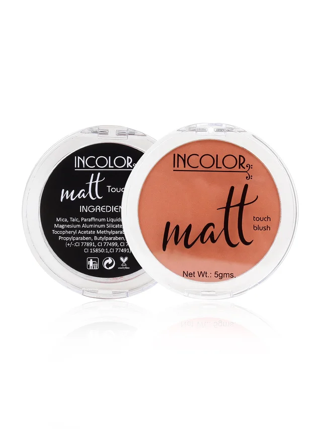 Incolor Long Lasting Matt Touch Blusher 5g Shade 04 | Smooth Matte Cheek Blush Powder, Lightweight, Blendable & Buildable Color for Long-Lasting Natural Finish