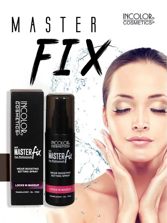 Incolor Master Fix Setting Spray 100ml | Professional Oil-Free Makeup Fixer for Men & Women | Long-Lasting Hold | Lightweight Matte Finish | Controls Oil & Keeps Makeup Fresh
