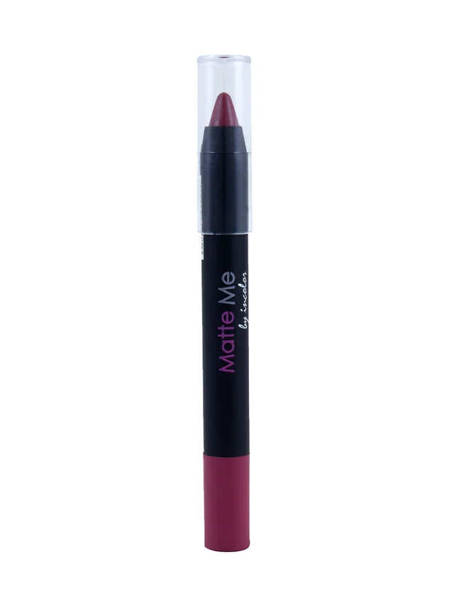 Incolor Matte Me Crayon Pencil Lipstick 01 Kitty Party | Smooth Matte Finish & Long-Lasting | Lightweight & Full Coverage Lip Color Crayon for Daily & Party Wear