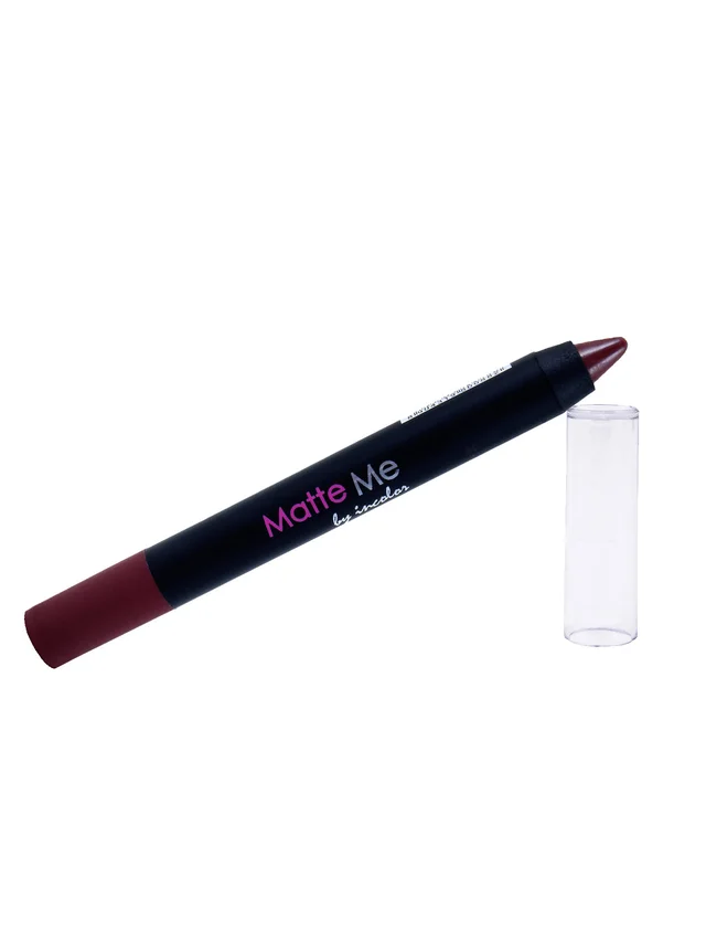 Incolor Matte Me Crayon Pencil Lipstick 07 Ladies Night | Bold Matte Finish, Creamy Texture, Long-Lasting Wear, Precise Crayon Design, Lightweight Formula for Evening Glam