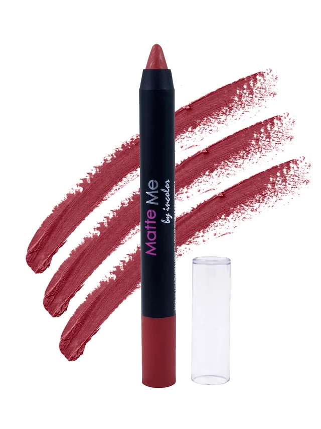 Incolor Matte Me Crayon Pencil Lipstick 12 Pay Day| Intense Matte Finish & Creamy Texture | Long-Lasting Wear & Precise Crayon Design | Lightweight Formula for All-Day Comfort
