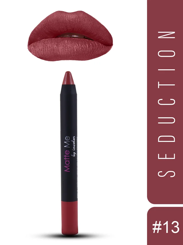 Incolor Matte Me Crayon Pencil Lipstick 13 Seducation| Luxurious Matte Finish & Creamy Texture | Long-Lasting Wear & Precise Crayon Design | Lightweight Formula for All-Day Comfort