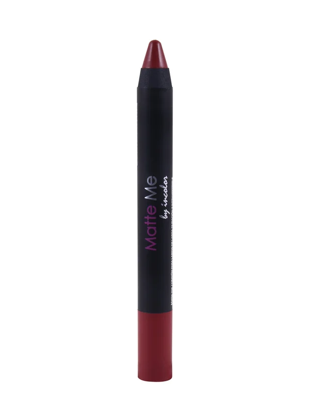 Incolor Matte Me Crayon Pencil Lipstick 18 Dark Era | Deep Matte Finish & Creamy Texture | Long-Lasting Wear & Precise Crayon Design | Lightweight Formula for All-Day Comfort