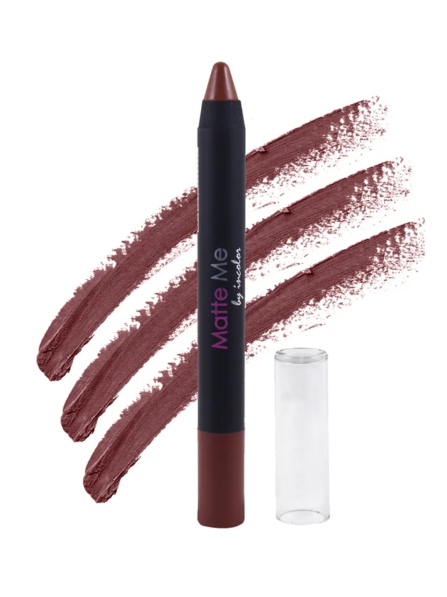 Incolor Matte Me Crayon Pencil Lipstick 19 Masion| Deep Matte Finish & Creamy Texture | Long-Lasting Wear & Precise Crayon Design | Lightweight Formula for All-Day Comfort