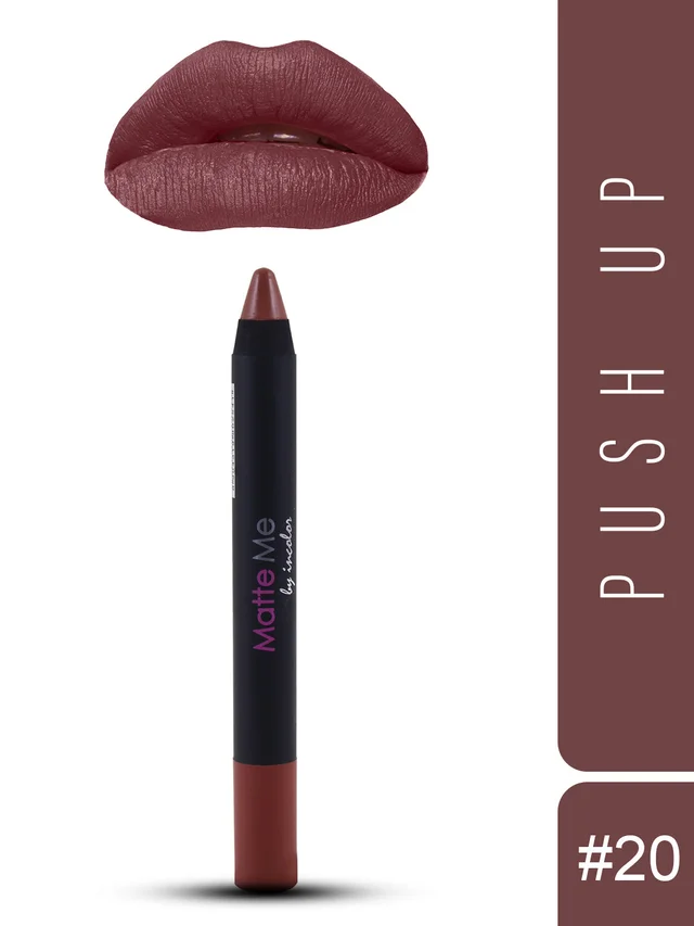 Incolor Matte Me Crayon Pencil Lipstick 20 Push up| Soft Matte Finish & Creamy Texture | Long-Lasting Wear & Precise Crayon Design | Lightweight Formula for All-Day Comfort
