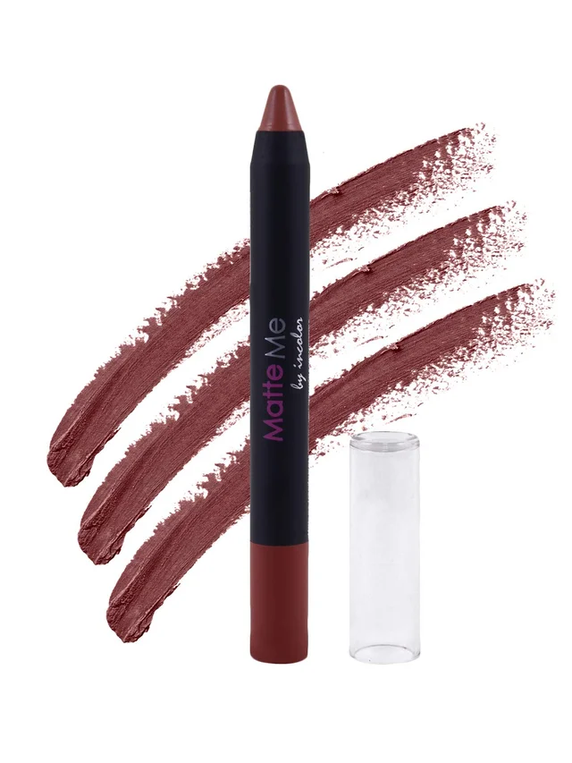 Incolor Matte Me Crayon Pencil Lipstick 21 Dusk to Down| Smooth Matte Finish & Creamy Texture | Long-Lasting Wear & Precise Crayon Design | Lightweight Formula for All-Day Comfort