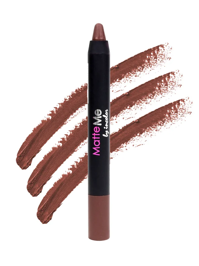 Incolor Matte Me Crayon Pencil Lipstick 24 Nude Brown | Natural Matte Finish & Creamy Texture | Long-Lasting Wear & Precise Crayon Design | Lightweight Formula for All-Day Comfort