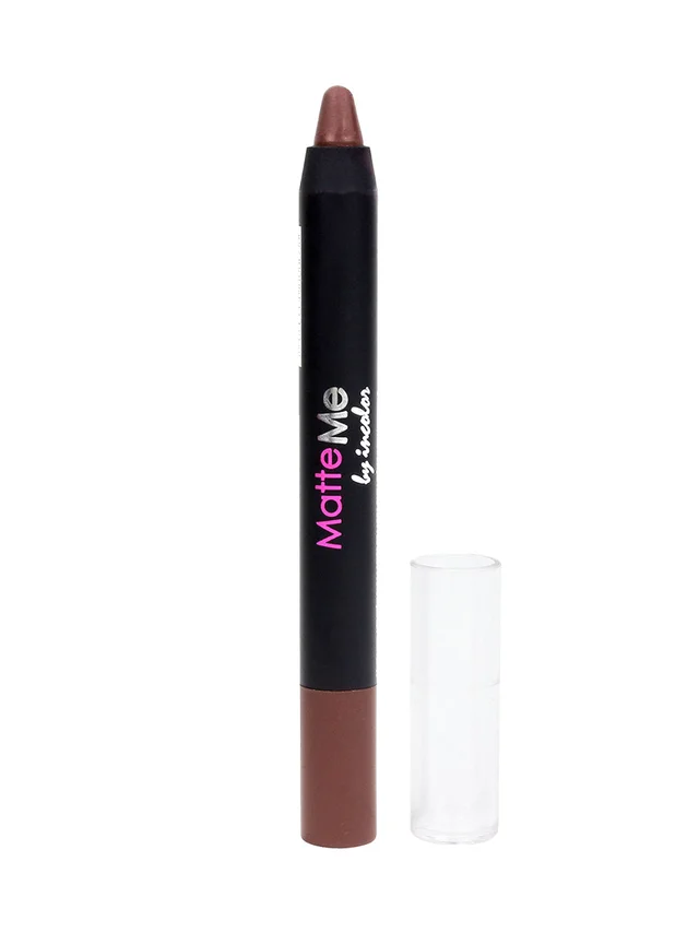 Incolor Matte Me Crayon Pencil Lipstick 24 Nude Brown | Natural Matte Finish & Creamy Texture | Long-Lasting Wear & Precise Crayon Design | Lightweight Formula for All-Day Comfort
