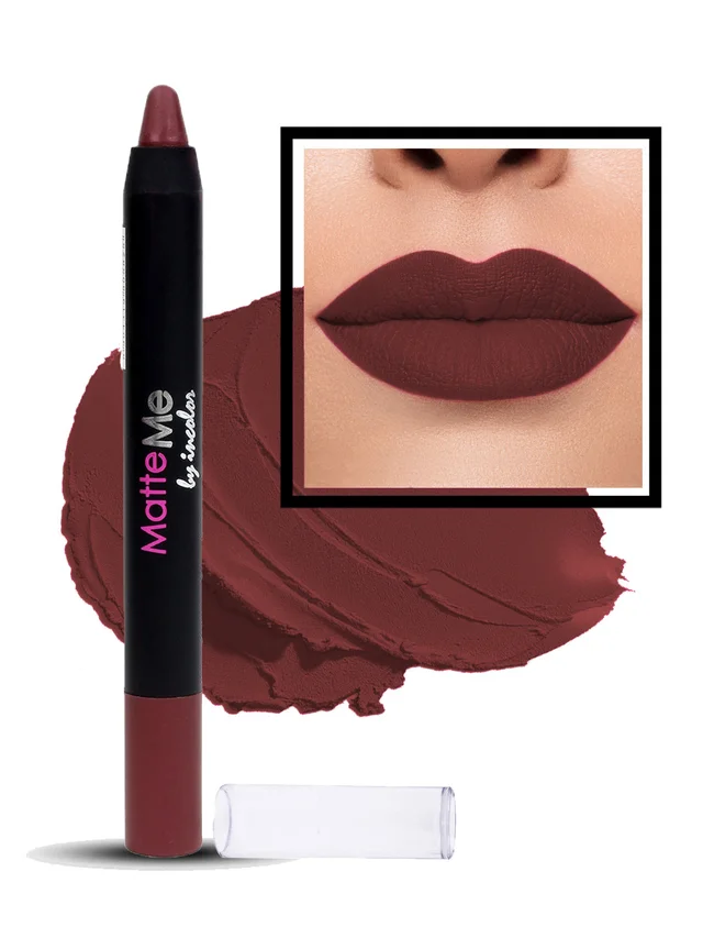 Incolor Matte Me Crayon Pencil Lipstick 25 Ash Pink | Soft Matte Finish & Creamy Texture | Long-Lasting Wear & Precise Crayon Design | Lightweight Formula for All-Day Comfort