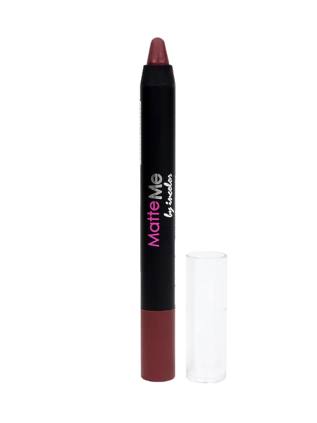 Incolor Matte Me Crayon Pencil Lipstick 25 Ash Pink | Soft Matte Finish & Creamy Texture | Long-Lasting Wear & Precise Crayon Design | Lightweight Formula for All-Day Comfort