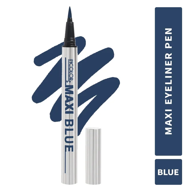 Incolor Maxi Pen Eyeliner 2gm Shade 02 Blue for Women | Highly Pigmented Blue | Long Lasting | Smudge Proof | Easy Sketch Pen Tip | Matte Finish