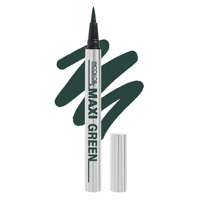 Incolor Maxi Pen Eyeliner 2gm Shade 04 Green for Women | Highly Pigmented Green | Long Lasting | Smudge Proof | Easy Sketch Pen Tip | Matte Finish