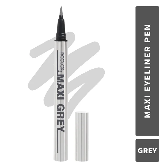 Incolor Maxi Pen Eyeliner 2gm Shade 05 Grey for Women | Highly Pigmented Grey | Long Lasting | Smudge Proof | Easy Sketch Pen Tip | Matte Finish