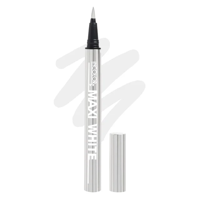 Incolor Maxi Pen Eyeliner 2gm Shade 06 White for Women | Highly Pigmented White | Long Lasting | Smudge Proof | Easy Sketch Pen Tip | Matte Finish