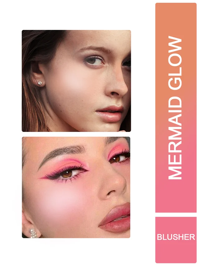Incolor Mermaid Glow Blusher & Highlighter Shade 05 Dusty Rose | Silky Smooth Texture | Natural Flush with Radiant Glow | Long-Lasting, Blendable & Highly Pigmented