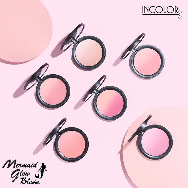 Incolor Mermaid Glow Blusher & Highlighter Shade 05 Dusty Rose | Silky Smooth Texture | Natural Flush with Radiant Glow | Long-Lasting, Blendable & Highly Pigmented