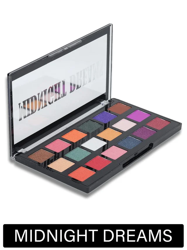 Incolor Midnight Dreams 18 in 1 Color Eyeshadow Palette 25g, Shade 03 | Waterproof Eye Makeup | Matte & Glitter Finish | Multicolor Shades