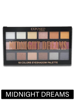 Incolor Midnight Dreams 18 in 1 Color Eyeshadow Palette 25g, Shade 02 | Waterproof Eye Makeup | Matte & Glitter Finish | Multicolor Palette