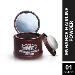 Incolor Root Touch Up Hair Powder Beard Line Black | Hairline & Beard Filler | Root Cover Up Stick | For Thinning Hair, Bald Spots & Eyebrows