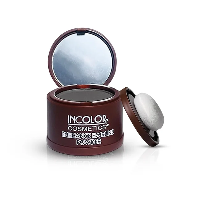 Incolor Root Touch Up Hair Powder Beard Line Grey | Hairline & Beard Filler | Root Cover Up Stick | For Thinning Hair, Bald Spots & Eyebrows