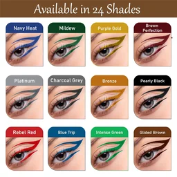 Incolor Stroke Maker Eyeliner Shade 01 Navy Heat | Intense Matte Finish | Quick Dry & 24HR Long Lasting | Waterproof & Smudgeproof | Fine Tip Precision