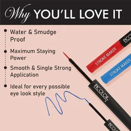 Incolor Stroke Maker Eyeliner Shade 01 Navy Heat | Intense Matte Finish | Quick Dry & 24HR Long Lasting | Waterproof & Smudgeproof | Fine Tip Precision