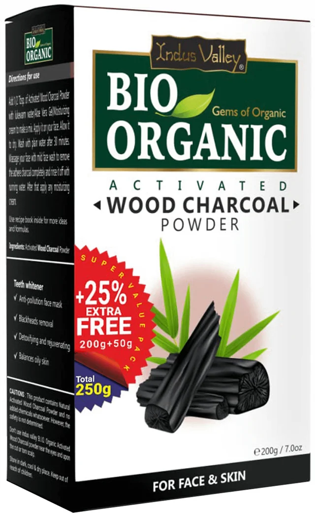 Indus Valley 100% Natural Activated Charcoal Powder 250g | Face & Skin Care | Helps Remove Dead Skin, Dirt & Impurities | Detoxifying Powder for DIY Face Masks