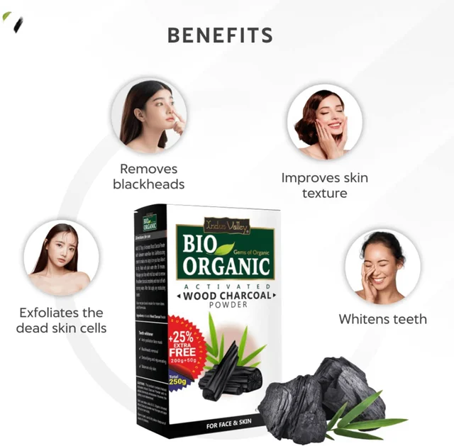 Indus Valley 100% Natural Activated Charcoal Powder 250g | Face & Skin Care | Helps Remove Dead Skin, Dirt & Impurities | Detoxifying Powder for DIY Face Masks