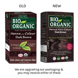 Indus Valley 100% Organic Henna Hair Color 100g | Dark Brown Natural Hair Dye Powder | Herbal Henna for Grey Hair Coverage, Hair Conditioning, Smoothness, Shine & Hair Care