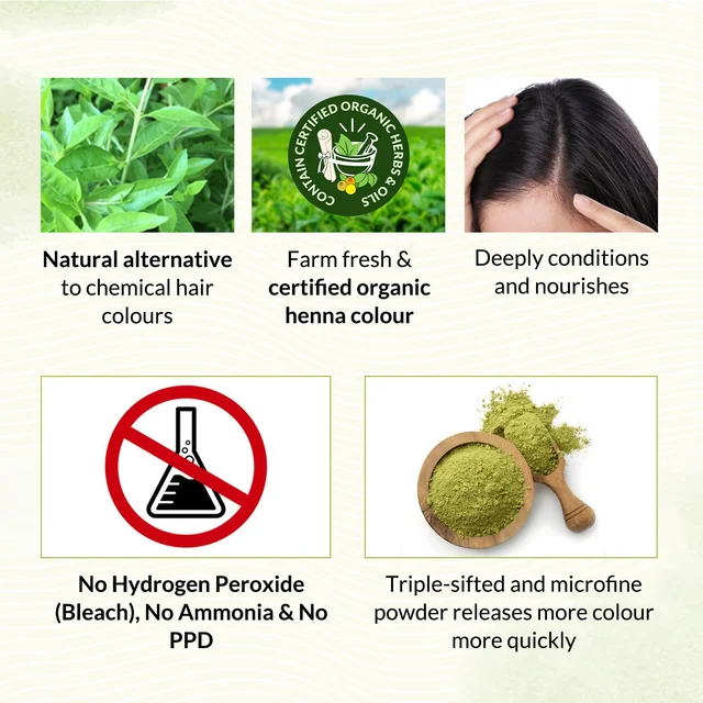 Indus Valley 100% Organic Henna Hair Color 100g | Dark Brown Natural Hair Dye Powder | Herbal Henna for Grey Hair Coverage, Hair Conditioning, Smoothness, Shine & Hair Care