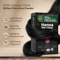 Indus Valley 100% Organic Henna Hair Color 100g | Soft Black Natural Hair Dye Powder | Herbal Henna for Grey Hair Coverage, Hair Conditioning, Shine & Healthy-Looking Hair