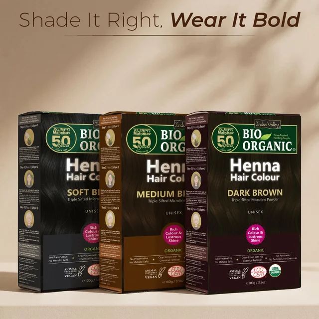 Indus Valley 100% Organic Henna Hair Color 100g | Soft Black Natural Hair Dye Powder | Herbal Henna for Grey Hair Coverage, Hair Conditioning, Shine & Healthy-Looking Hair