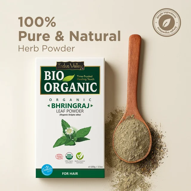 Indus Valley 100% Pure Bhringraj Powder 100g | Natural Preservative-Free Hair Care Powder for Hair Oil, Masks & DIY Packs | For Strong, Shiny & Healthy-Looking Hair