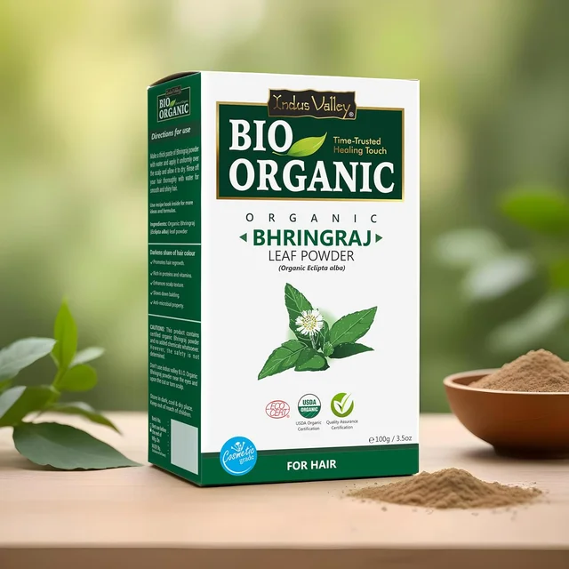 Indus Valley 100% Pure Bhringraj Powder 100g | Natural Preservative-Free Hair Care Powder for Hair Oil, Masks & DIY Packs | For Strong, Shiny & Healthy-Looking Hair