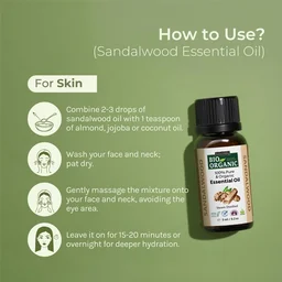 Indus Valley 100% Pure Natural & Organic Sandalwood Chandan Essential Oil 5ml | Undiluted Sandalwood Oil for Skin, Hair, Face Care, Massage & Aromatherapy