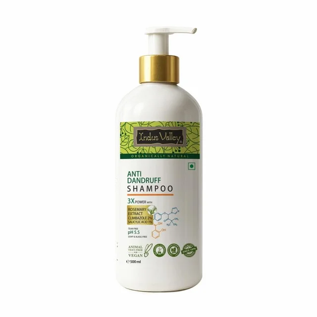 Indus Valley Anti-Dandruff Shampoo 500ml with Rosemary Oil | Helps Control Flakes & Soothe Itchy Scalp | Supports Hair Fall Defense, Scalp Care & Healthy-Looking Hair