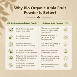 Indus Valley Bio Organic 100% Natural Amla Powder 250g | Indian Gooseberry Fruit Powder Rich in Antioxidants | For Hair Care, Skin Care, Drinking & Eating
