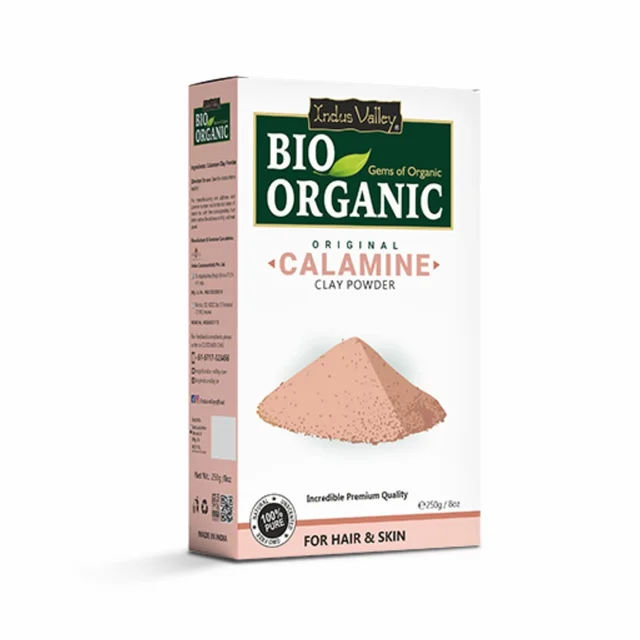 Indus Valley Bio Organic 100% Natural Calamine Clay Powder 250g | Healing Clay for Face & Skin Care | Natural Clay Mask for Oil Control & Skin Cleansing