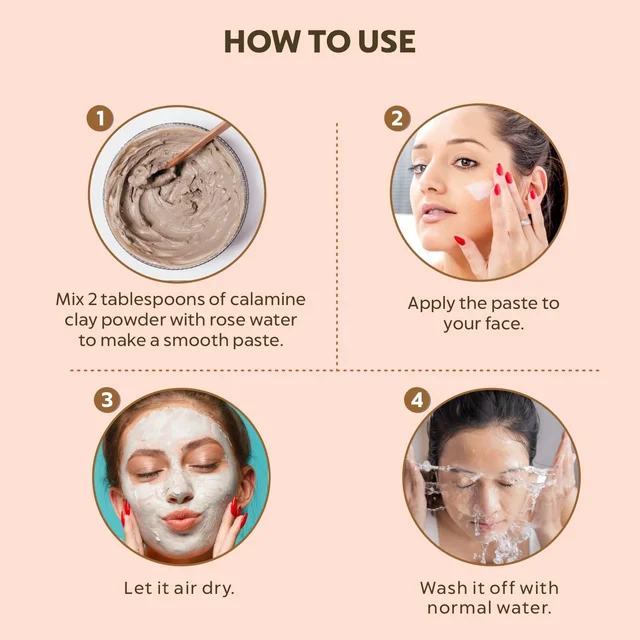 Indus Valley Bio Organic 100% Natural Calamine Clay Powder 250g | Healing Clay for Face & Skin Care | Natural Clay Mask for Oil Control & Skin Cleansing