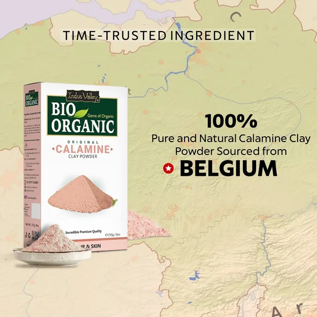 Indus Valley Bio Organic 100% Natural Calamine Clay Powder 250g | Healing Clay for Face & Skin Care | Natural Clay Mask for Oil Control & Skin Cleansing