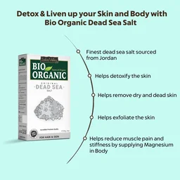 Indus Valley Bio Organic 100% Natural Dead Sea Salt 250g | Skin Detox & Exfoliation Care | Helps Hydrate Skin, Refresh Scalp & Support Healthy-Looking Hair