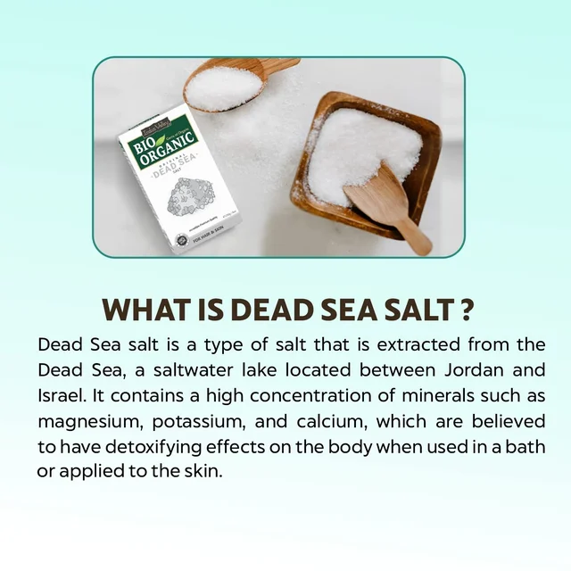 Indus Valley Bio Organic 100% Natural Dead Sea Salt 250g | Skin Detox & Exfoliation Care | Helps Hydrate Skin, Refresh Scalp & Support Healthy-Looking Hair