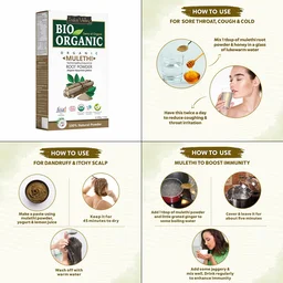 Indus Valley Bio Organic 100% Natural Pure Mulethi Powder 100g | Yashtimadhu Licorice Root Powder | Herbal Powder for Skin Care, Face Pack & Hair Care