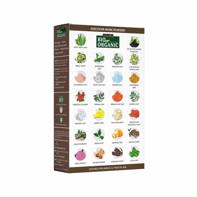 Indus Valley Bio Organic 100% Organic Reetha Powder 100g | Sapindus Mukorossi Natural Herbal Hair Cleanser | Chemical-Free Reetha for Hair & Scalp Care | Healthy-Looking Hair