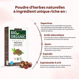 Indus Valley Bio Organic 100% Organic Reetha Powder 100g | Sapindus Mukorossi Natural Herbal Hair Cleanser | Chemical-Free Reetha for Hair & Scalp Care | Healthy-Looking Hair