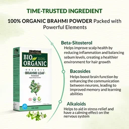 Indus Valley Bio Organic Brahmi Leaf Powder 100g | Pure Bacopa Monnieri Ayurvedic Herb | Natural Herbal Powder for Memory, Focus, Brain Wellness & Hair Care